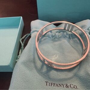 Tiffany & Co sterling silver rare Atlas bangle